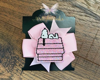 Dog house Hair Bow clip, Baby Hair Bow, Dog Hair Bow
