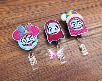 Sallie Badge Reel, ID Badge Reel, Badge Reel, Nurse Badge Reel, Halloween Feltie, Sallie Plannee clip, Interchangeable Badge Reel