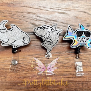 Shark Badge Reel, Interchangeable Badge Reel, Badge reel, Shark Planner Clip