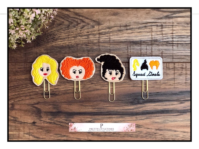 Mary Witch Planner Clip Hocus Pocus inspired Badge Reel Interchangeable Badge Reel Sarah Witch Badge Reel Winnie Witch