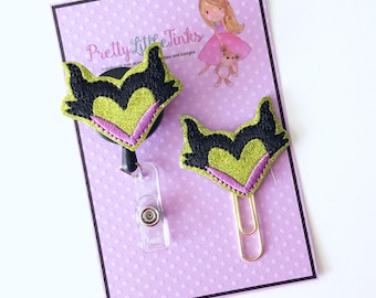 Evil Queen Mali Badge Reel, Badge Reel, Nurse Badge reel, Interchangeable Badge Reel, Evil Queen Planner Clip