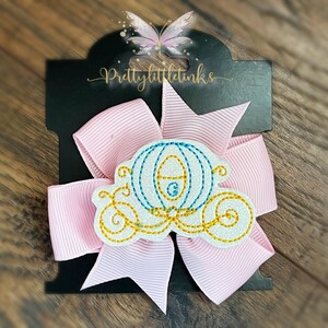 Princess coach carriage Hair Bow clip, Baby Hair Bow, Carriage Hair Bow