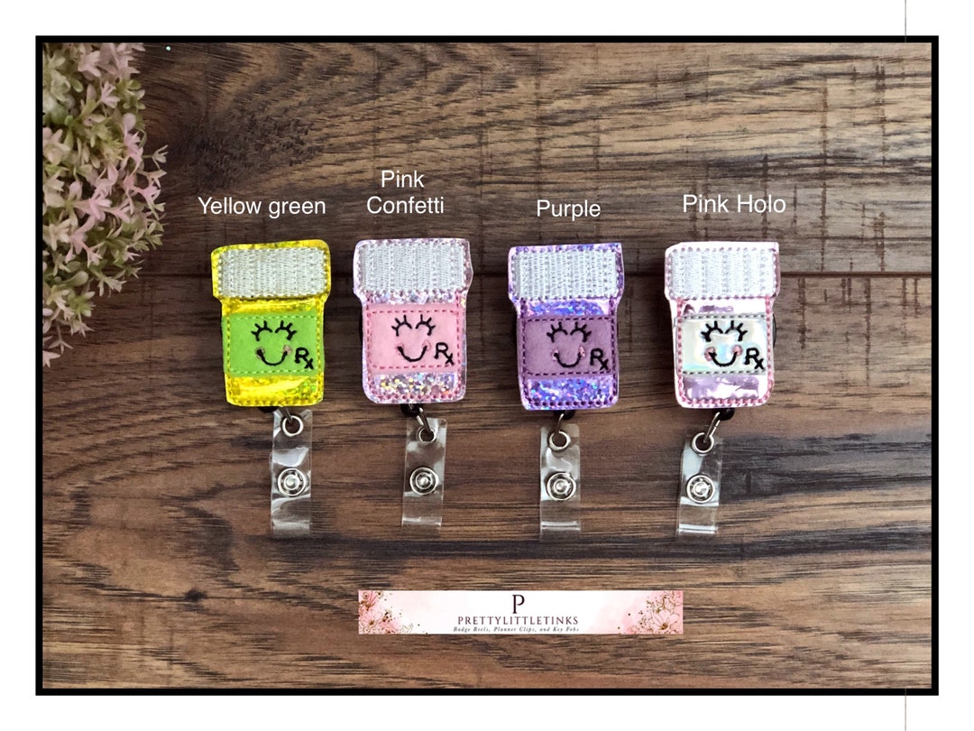 Prescription Pill Bottle Badge Reel, Pharmacy Badge Reel