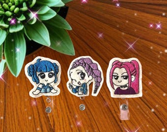 Kpop demon Hunters, Badge Reel, Interchangeable Badge Reel, Interchangeable Feltie, Planner Clip