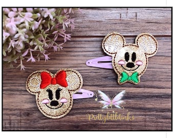 Gingerbread mouse Hair Clips, Baby Hair Barrettes, Mouse Hair Clips, 2 clips
