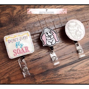 Baby Elephant Badge Reel, ID Badge Reel, Badge Reel, Nurse Badge Reel, Badge Reel, Interchangeable Badge, Baby Elephant Planner Clip