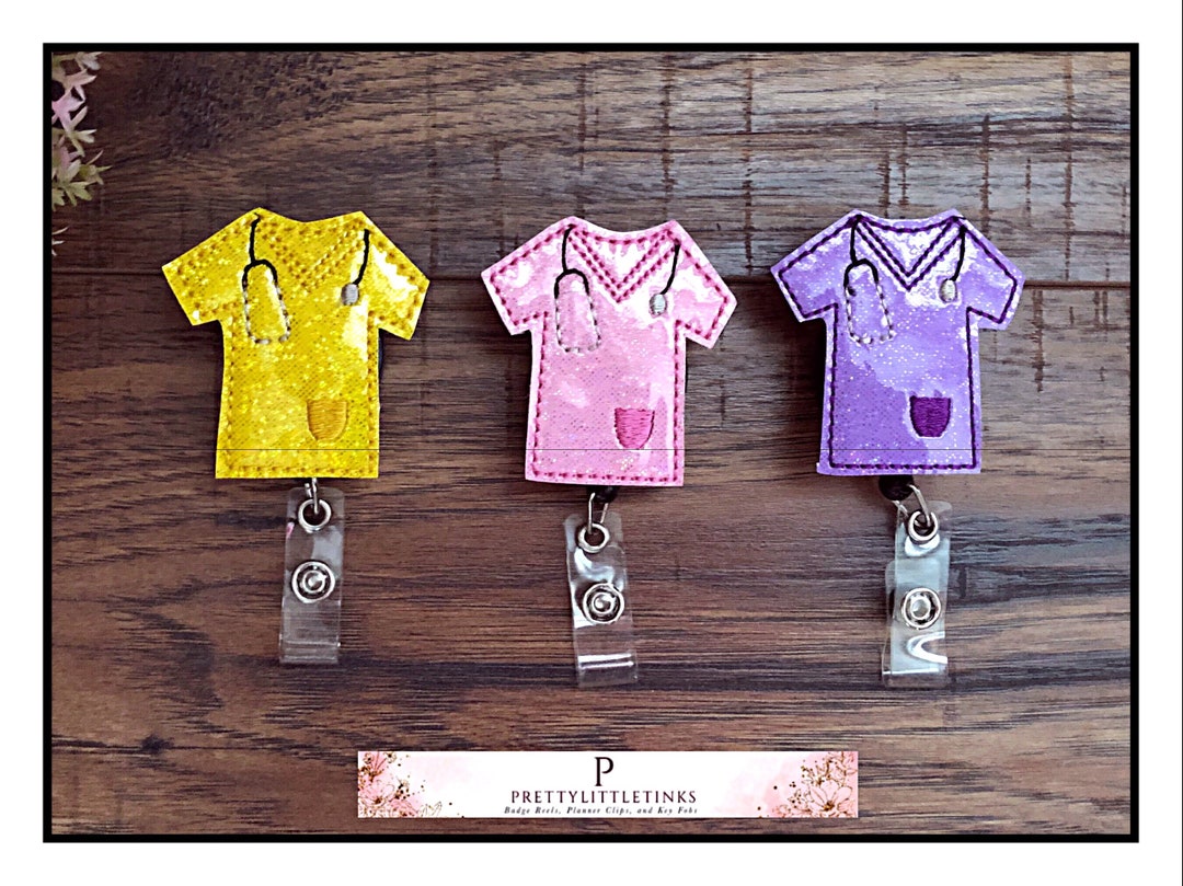 Glitter Scrubs Badge Reel, ID Badge Reel, Badge Reel, Nurse Badge Reel ...