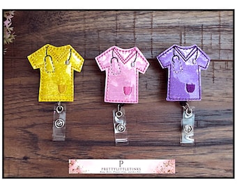 Glitter Scrubs Badge Reel, ID Badge Reel, Badge Reel, Nurse Badge Reel, Feltie Badge Reel, Interchangeable Badge Reel, Scrubs Feltie