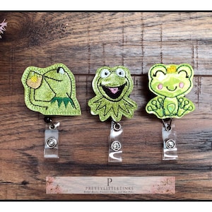 Frog Badge Reel, Nurse Badge Reel, Interchangeable Badge Reel, Interchangeable Feltie, Frog Planner Clip