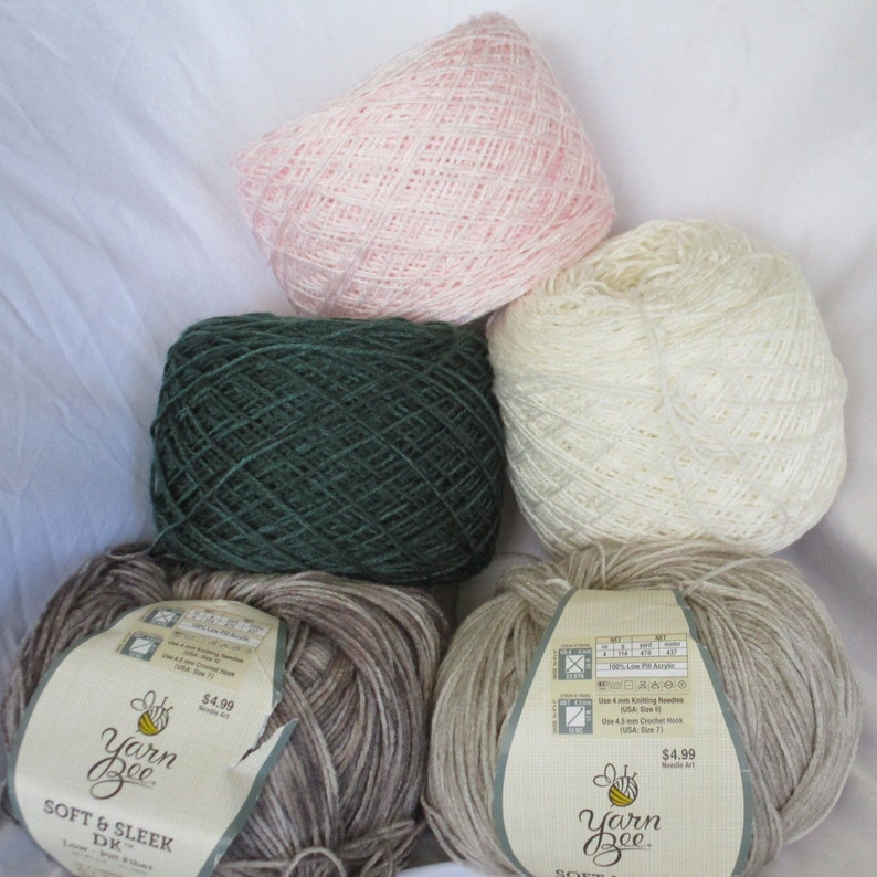 Yarn Bee Soft & Sleek DK Variegated Ivory Grays Pinks Greens Etsy