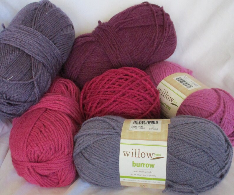 Willow Yarns Burrow Worsted Weight Purples Pinks 25 Wool 75 Etsy