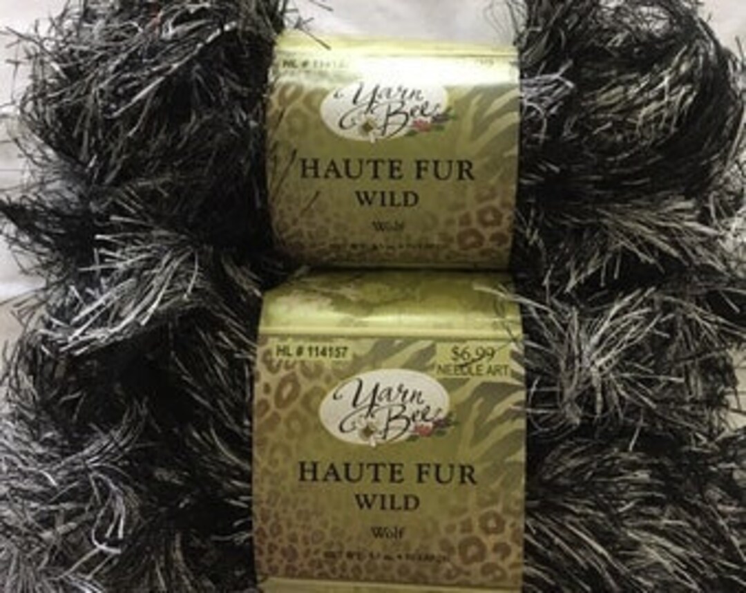Yarn Bee haute Fur Wild 201 Kodiak Black Silver Etsy