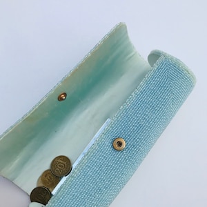 Bolso clutch vintage, bolso con cuentas, bolso Walborg, bolso vintage de la década de 1960, bolso moderno de mediados de siglo, algo azul, regalo de San Valentín