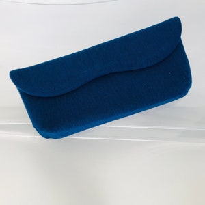 Vintage 1950s Blue Wave Clutch Mid Century Modern Clutch Minimalist Evening Clutch