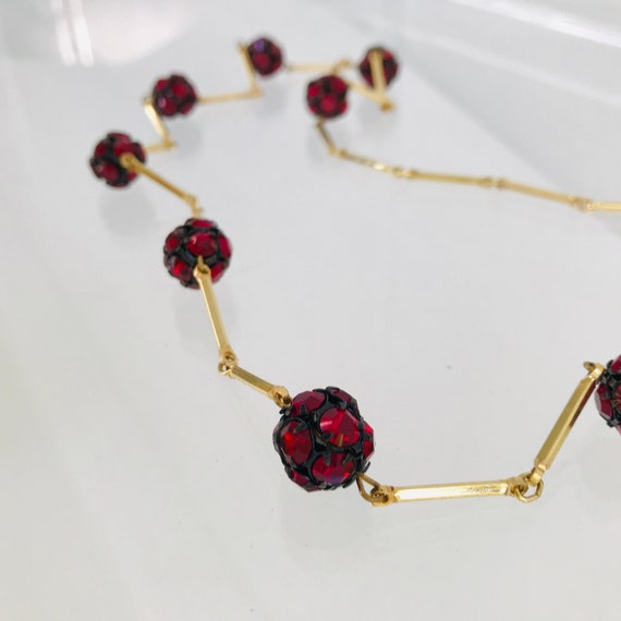 Vintage Ruby Ball Necklace