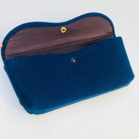 Vintage 1950s Blue Wave Clutch Mid Century Modern… - image 2