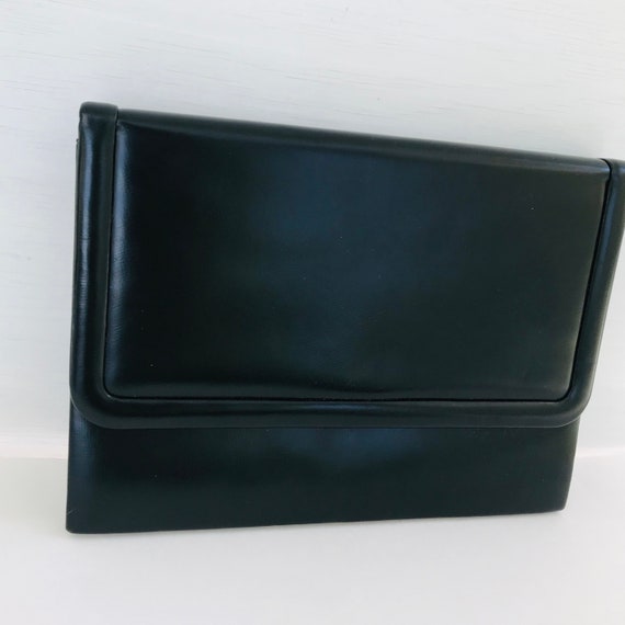 Vintage 1950s Black Minimalist Clutch Bag By Dori… - image 2
