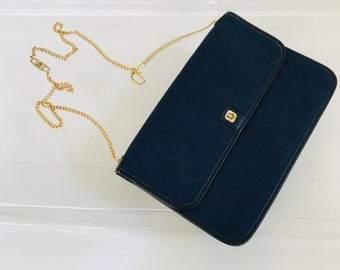 本物のヴィンテージCHRISTIAN DIORの2wayチェーンリンクブラックレザー