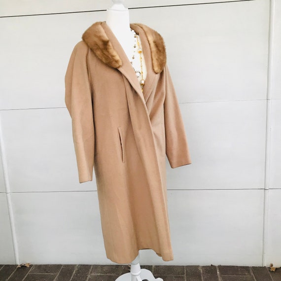 Vintage Cashmere Coat, Vintage Camel Coat, Midcen… - image 8