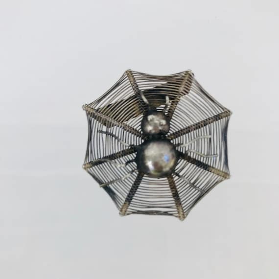 Mexican Sterling Spider Web Brooch