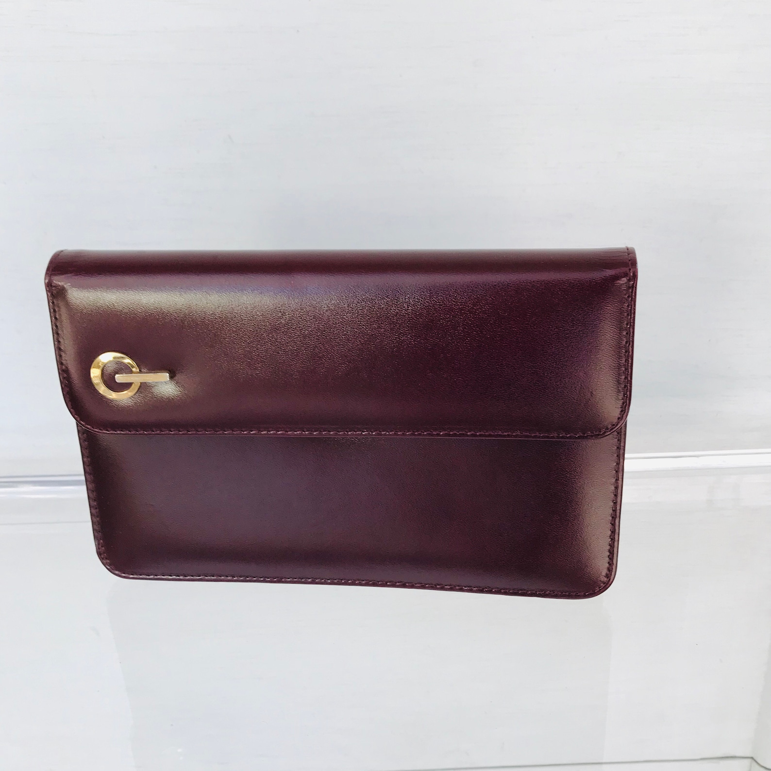 Burgundy Polished Leather Clutch - Etsy