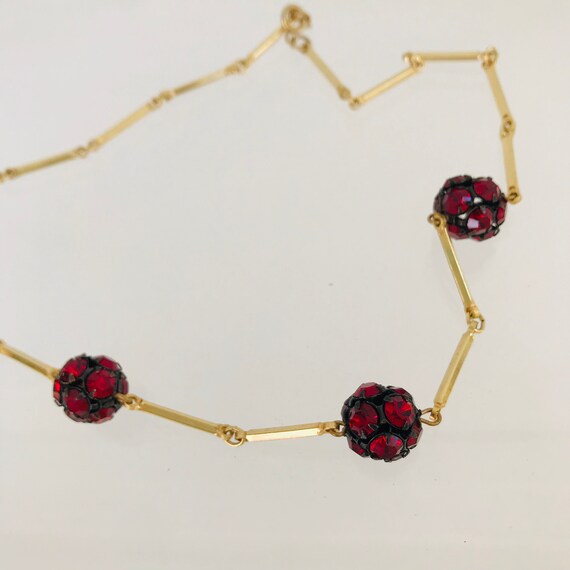 Vintage Ruby Ball Necklace - image 5