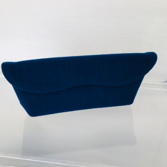 Vintage 1950s Blue Wave Clutch Mid Century Modern… - image 7