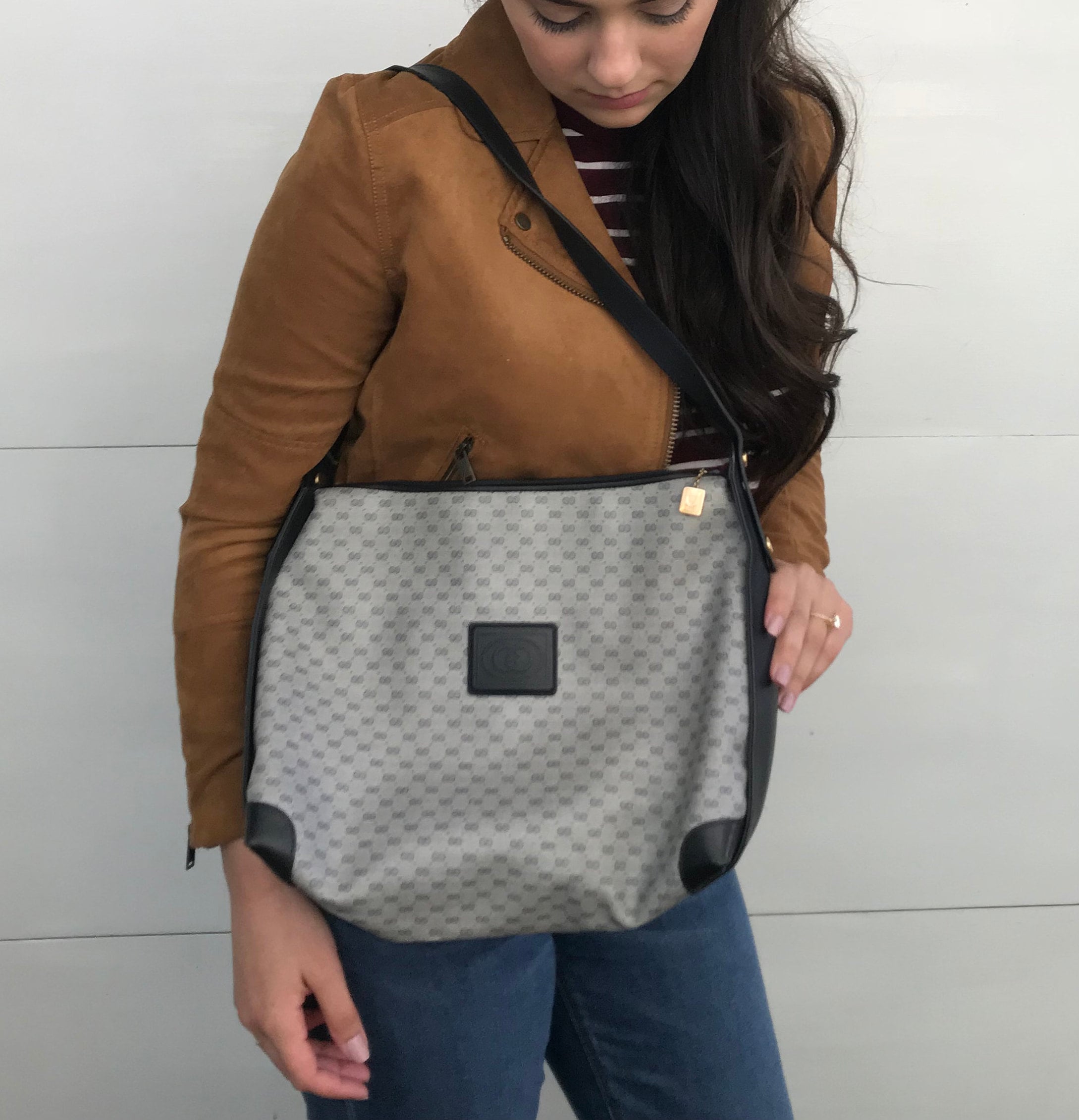 Vintage 1970s Gucci Bag RARE HTF 70s Gucci Handbag Navy