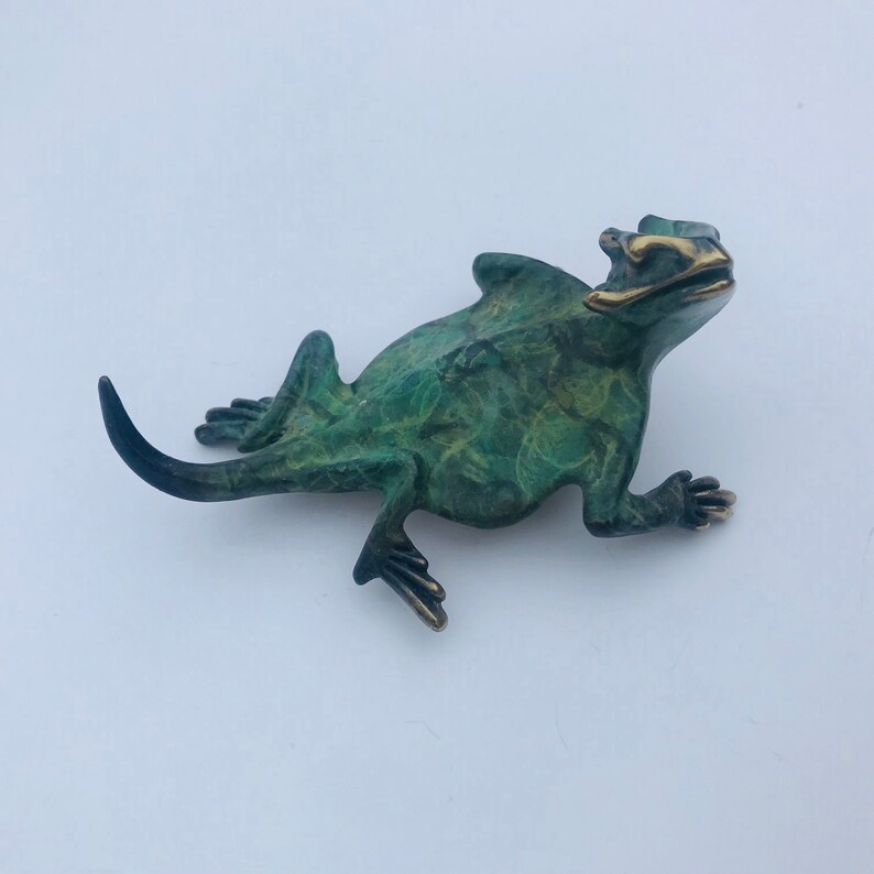 Bronze Sculpture Lizard Sculpture Cast Bronze Handmade Art Etsy