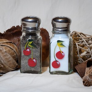 Cherries - Hand Painted Salt and Pepper Shaker Pair -  Domestic Shipping Included!