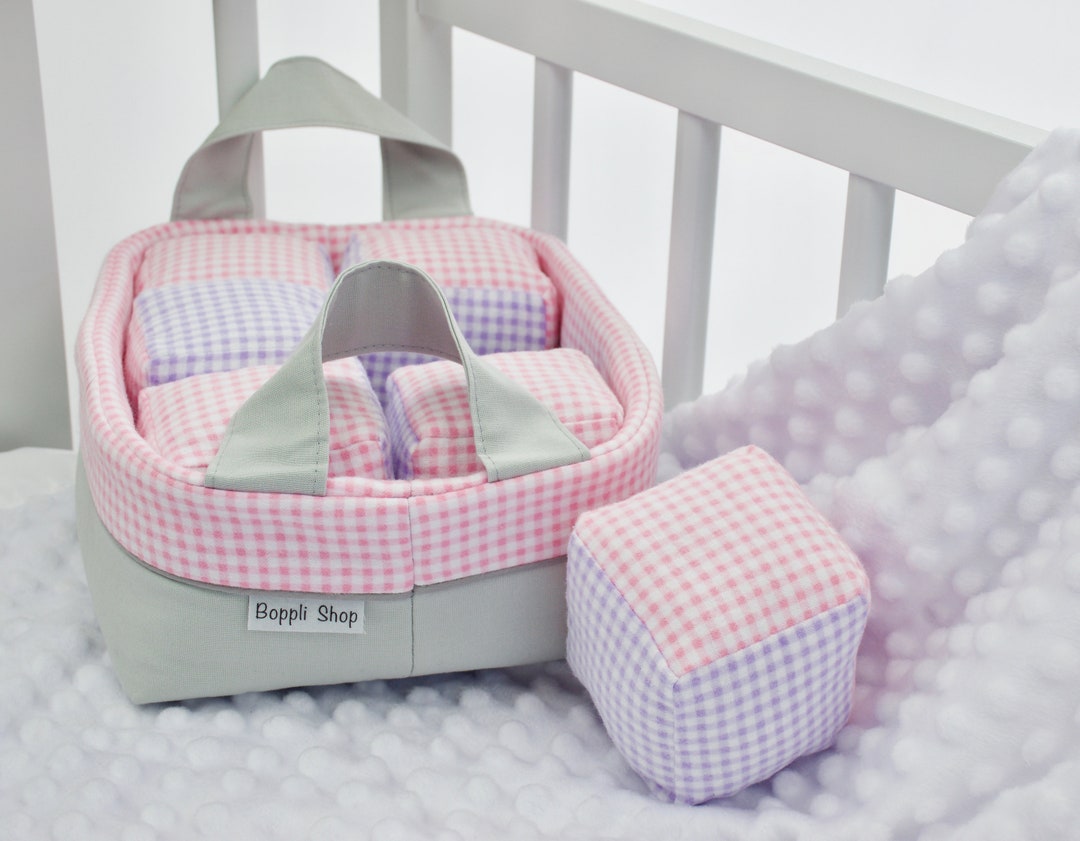 Pastel Checkers Boppli Blocks Fabric Baby Blocks Soft Baby - Etsy