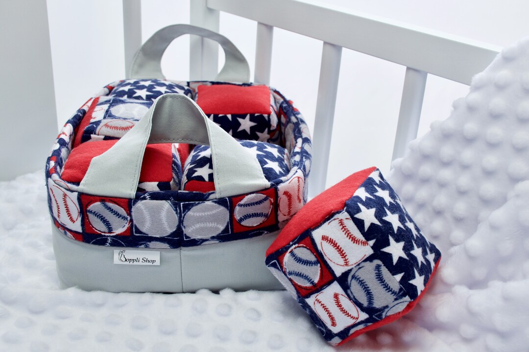 Baseball Boppli Blocks Fabric Baby Blocks, Soft Baby Block, Baby Block ...
