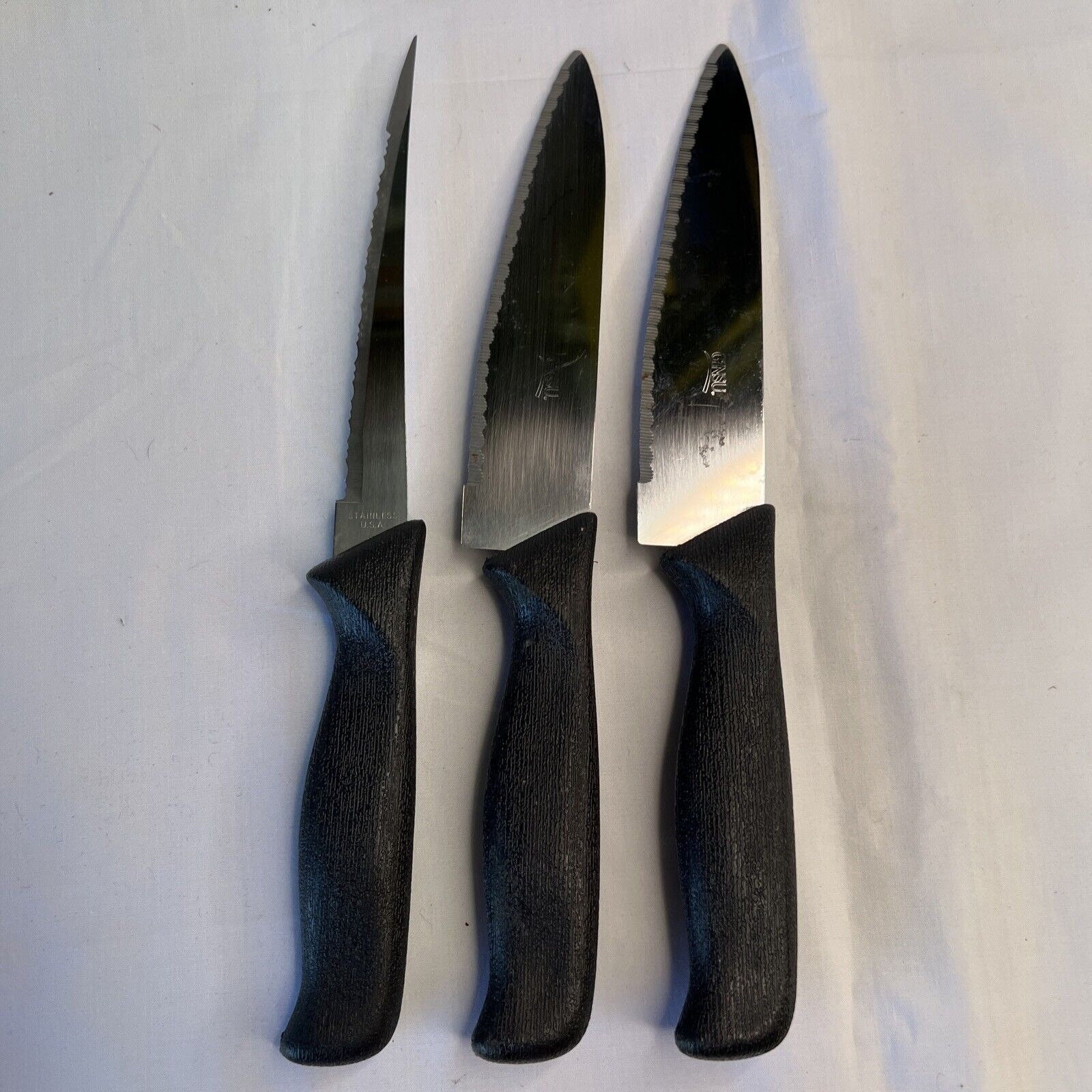 Vintage Kitchen Item Ginsu Knives and Block Gently Used 