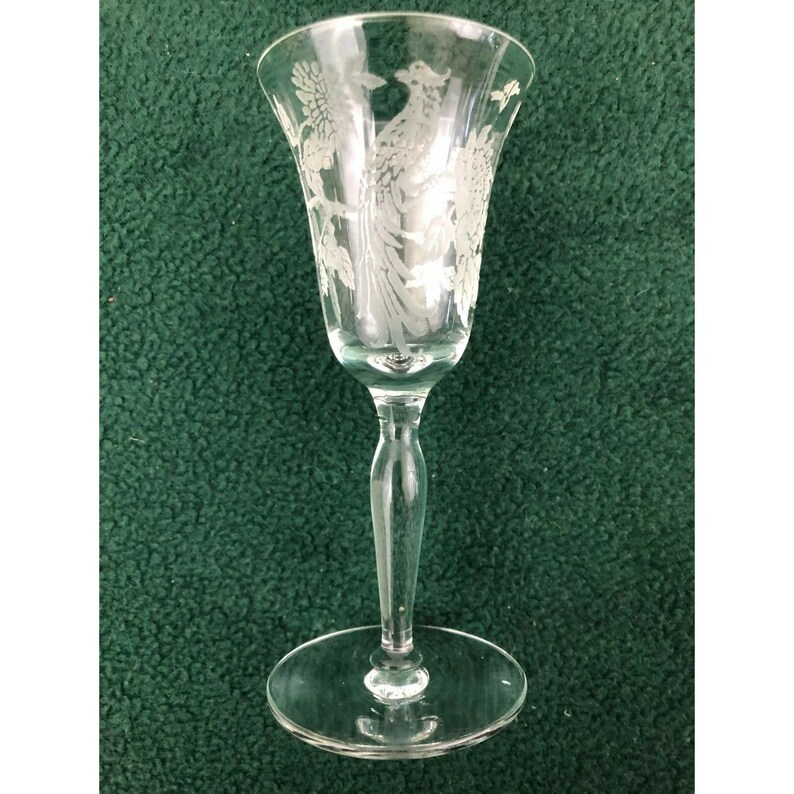 Cathay Crystal Etched Floral Bird Peacock 4 Etsy