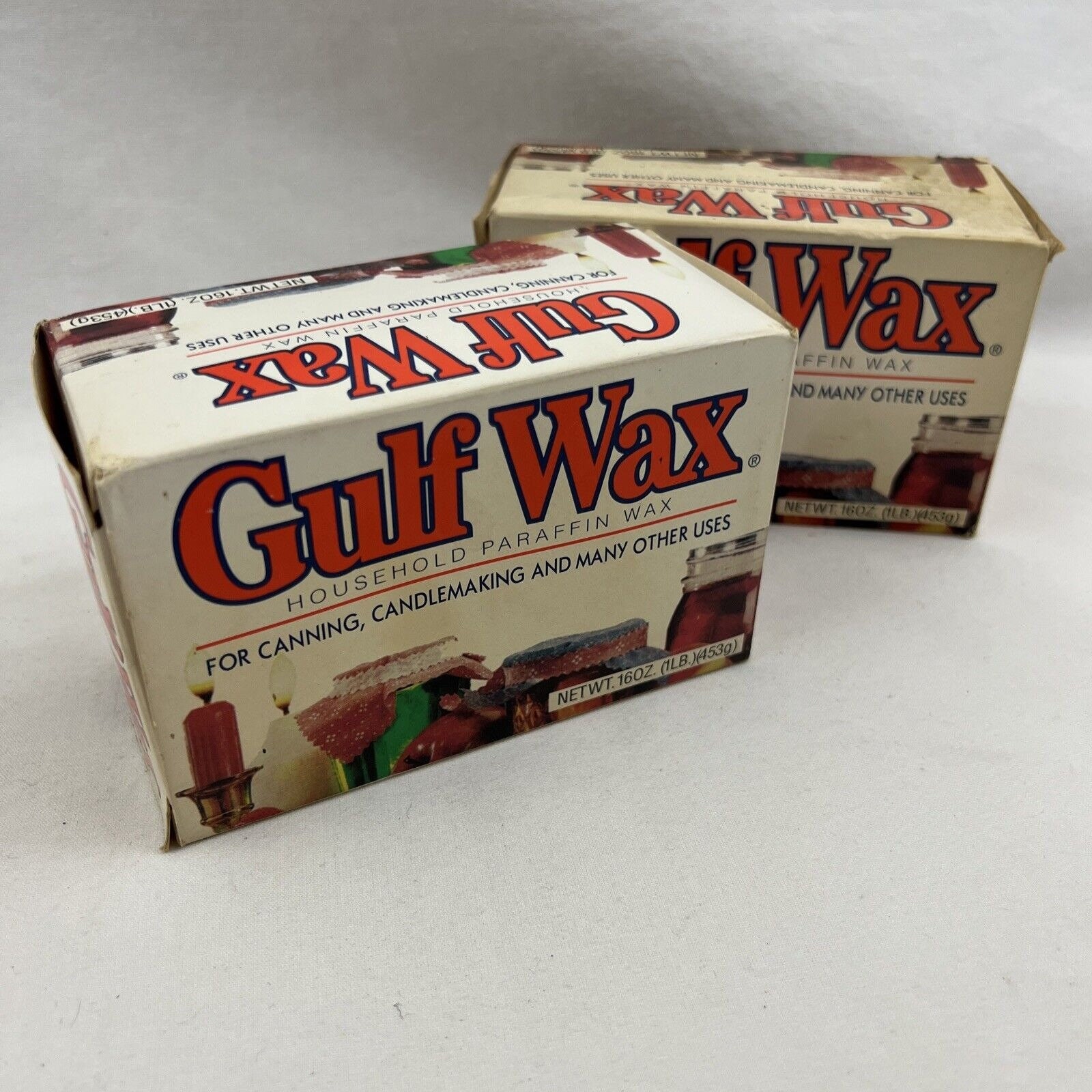 Vintage GULF Oil Company Box of Household Paraffin Wax 2 Boxes 