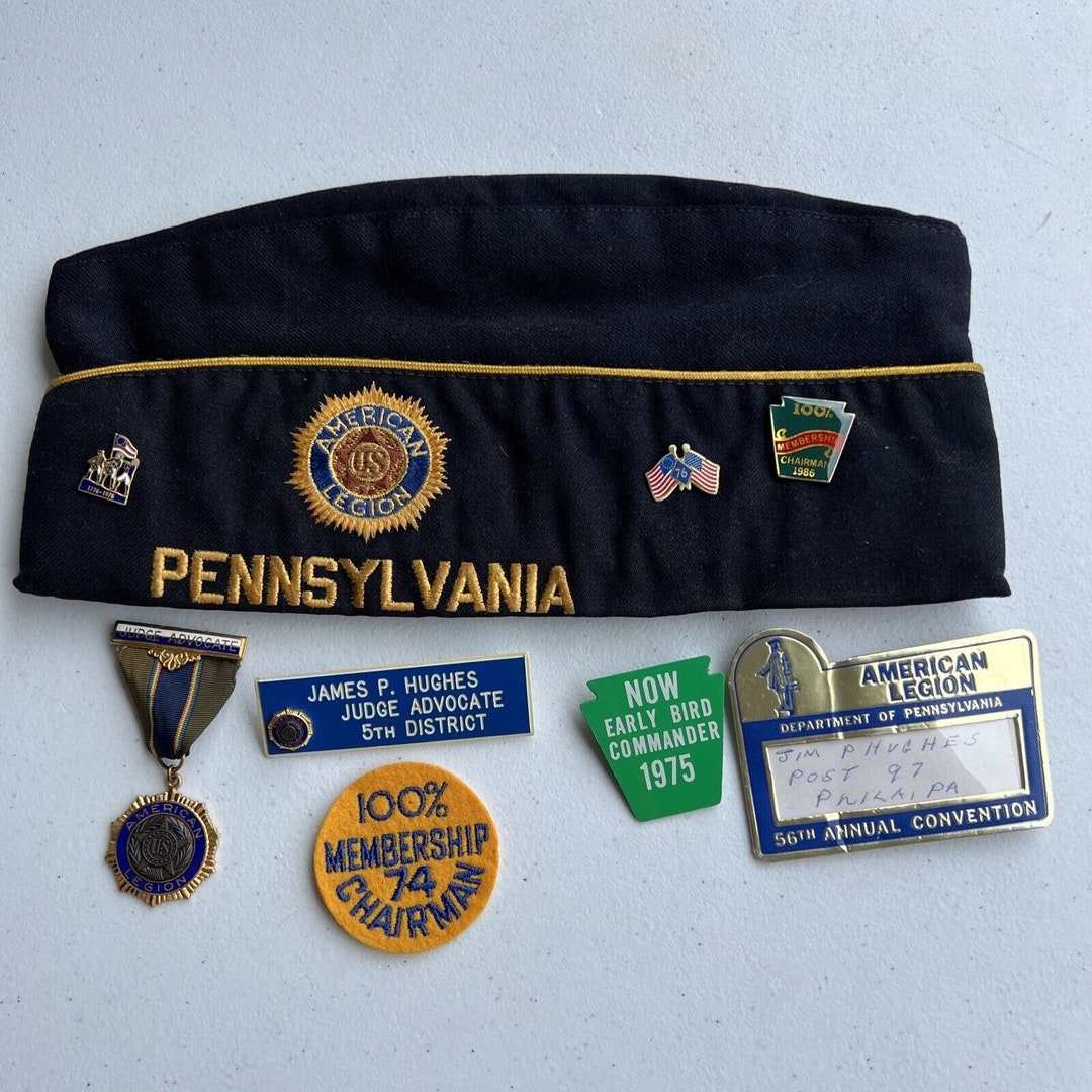 American Legion Cap Pins Medal Buttons Patch Pennsylvania Post - Etsy