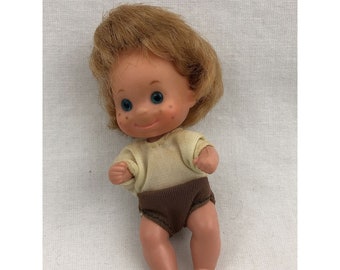 Vintage 1973 Mattel LOVING SUNSHINE BABY 3" tall Blonde hair Blue eyes