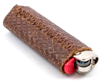 Funda de cuero para encendedor BIC con estampado de piel de serpiente, Funda para encendedor, Estuche para encendedor, Funda para encendedor, Estuche para encendedor, Estuche de cuero para encendedor