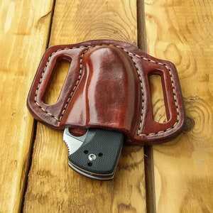 Fodero per pancake personalizzato realizzato per adattarsi a Spyderco Tenacious, fodero anti-attrito, custodia per coltello pieghevole, custodia in pelle per coltello tascabile, coltello pieghevole edc