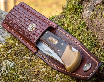 étui en cuir pour couteaux pliants : étui pour couteaux de poche fait main