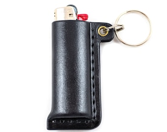 Lighter Cover With Keyring Made for BIC Lighters Leather Case