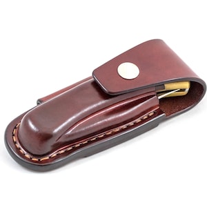 Étui horizontal supérieur fermé conçu pour s'adapter au chasseur pliant Buck 110, étui en cuir personnalisé pour couteau Buck, étui en cuir pour couteau de poche, couteau EDC