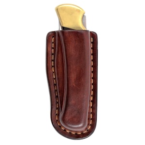 Fodero verticale in pelle per Buck 110, fodero in pelle personalizzato, custodia per coltello pieghevole, custodia in pelle per coltello tascabile, custodia Buck 110 edc