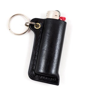 Lighter Cover with Keyring made for BIC Lighters, Leather Case for BIC Lighter, Lighter Pouch, Lighter Sleeve, Lighter Case
