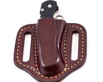 Pancake leather sheath for Spyderco Paramilitary 2