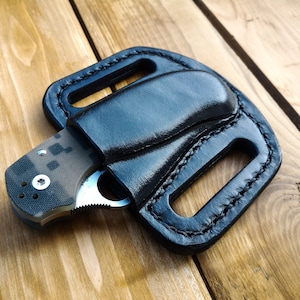 Fodero in pelle pancake per Spyderco Para 3, fodero per cintura a frizione, custodia per coltello pieghevole, custodia in pelle per coltello tascabile, coltello pieghevole edc