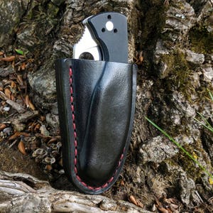 Fodero a frizione con passante per cintura per Spyderco Tenacious, fodero in pelle personalizzato, custodia per coltello pieghevole, custodia in pelle per coltello tascabile, edc