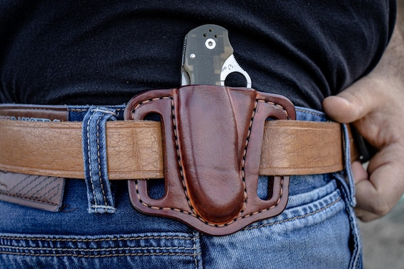 Custom Leather Pancake Sheath for Spyderco Para 3 - Etsy
