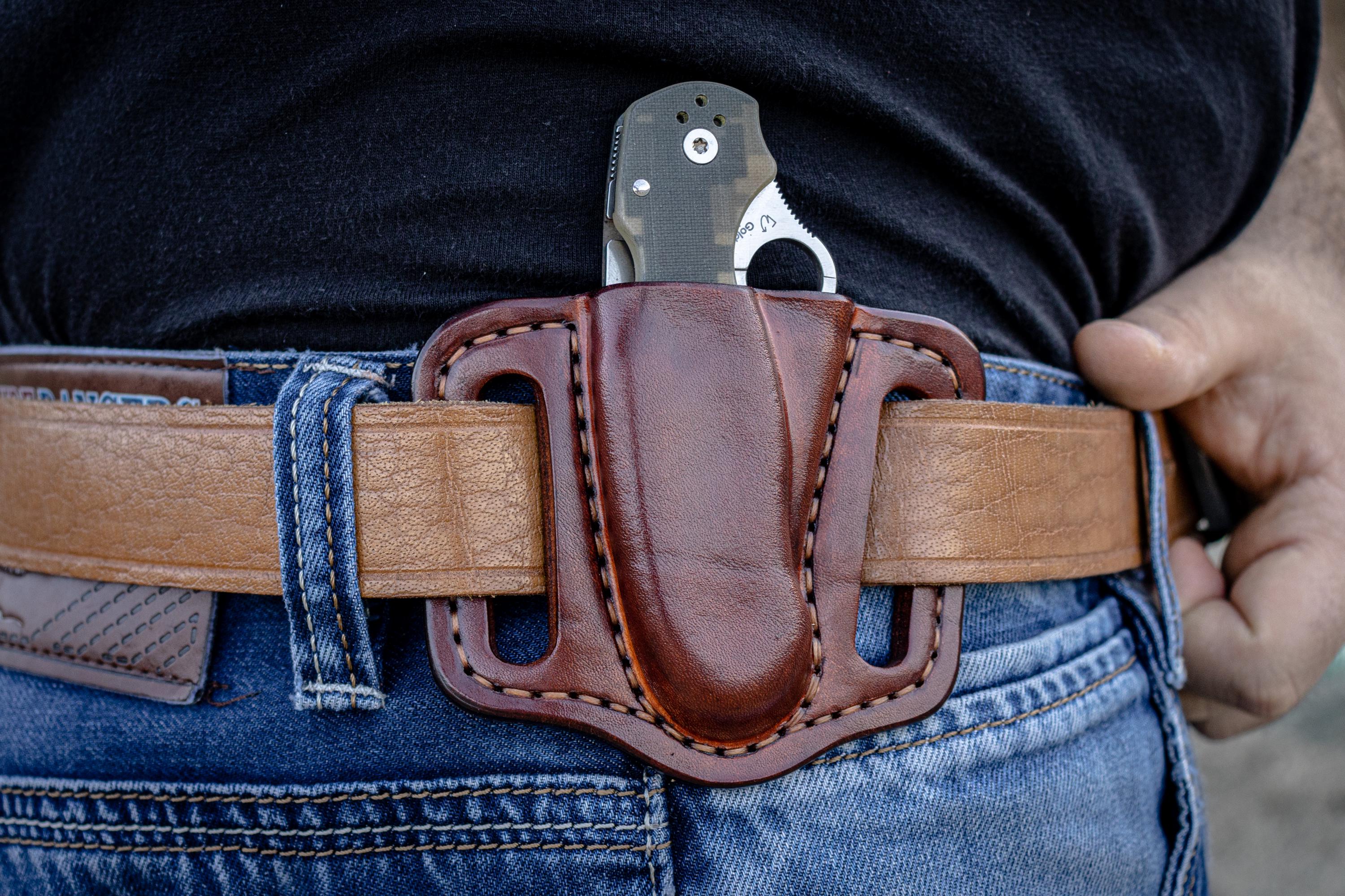 Custom Leather Pancake Sheath for Spyderco Para 3 - Etsy