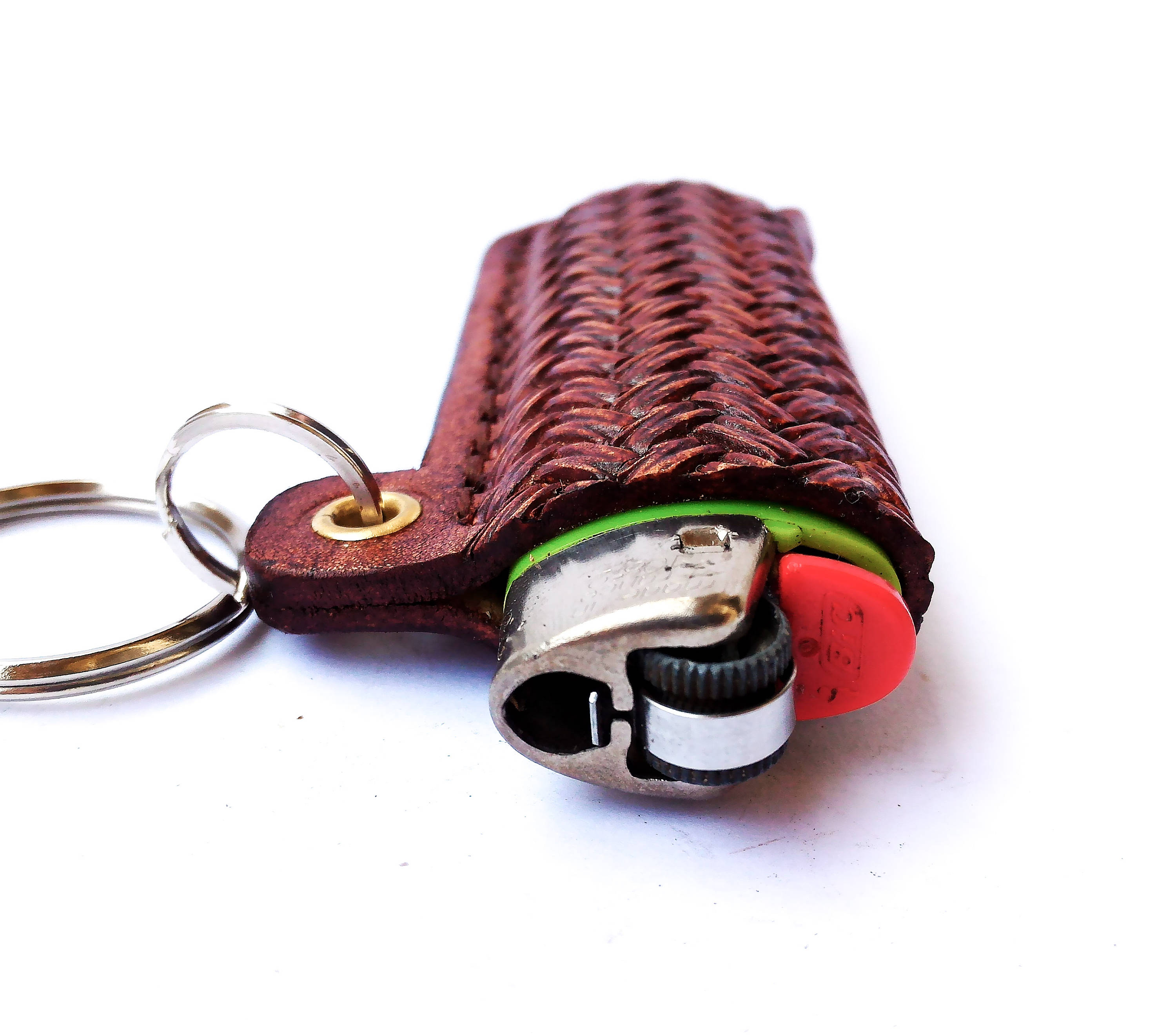 Leather Lighter Cover w/Keyring –
